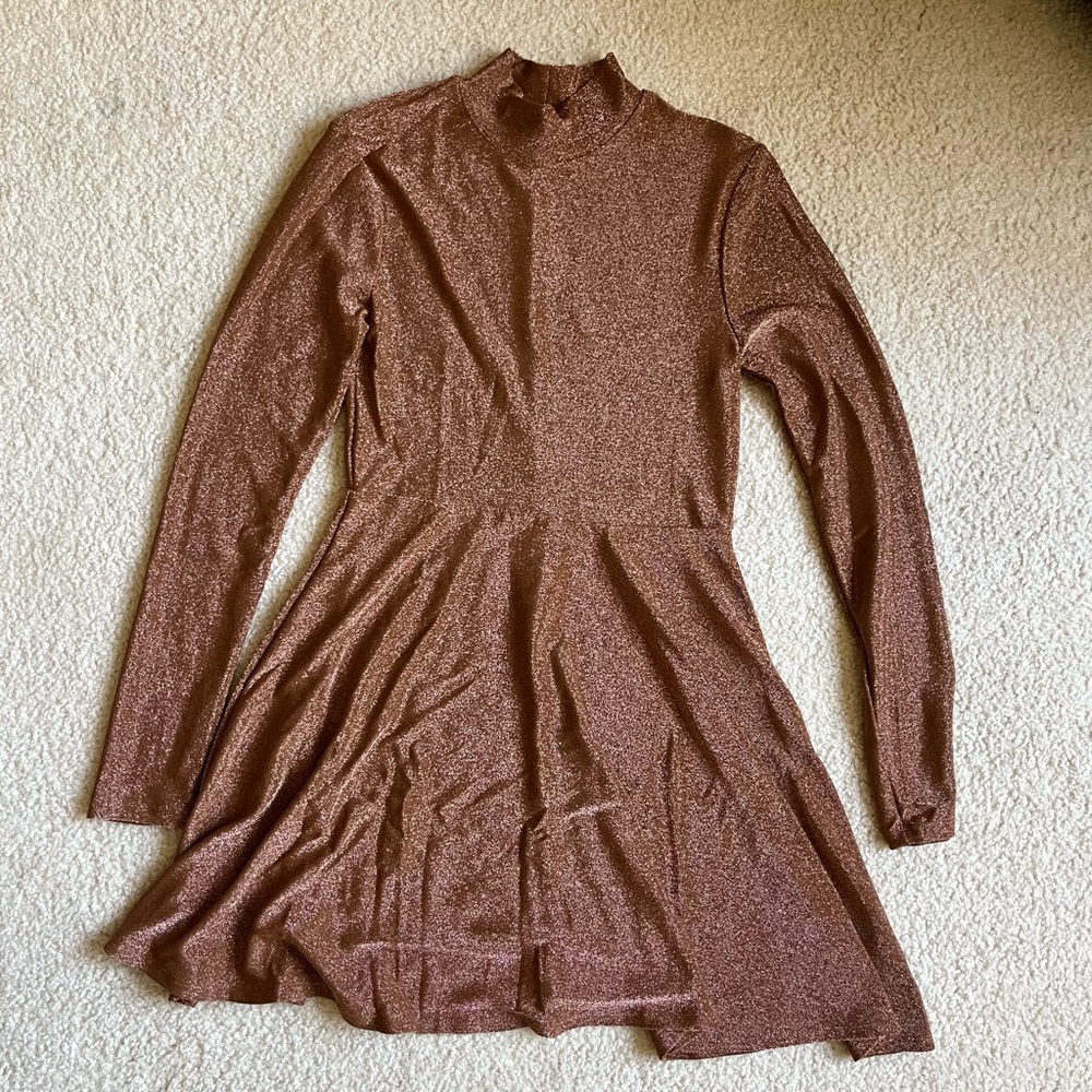 Metallic copper dress